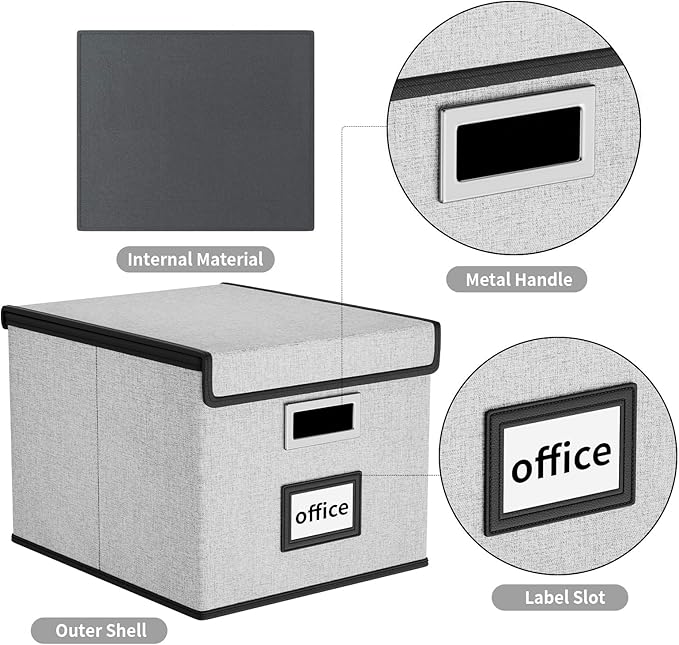 Huolewa Collapsible File Storage Organizer Boxes - Image 3
