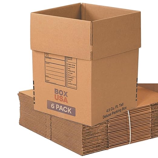 BOX USA Moving Boxes Large Heavy Duty 18x18x24 Corrugated Cardboard Box by BOXUSA