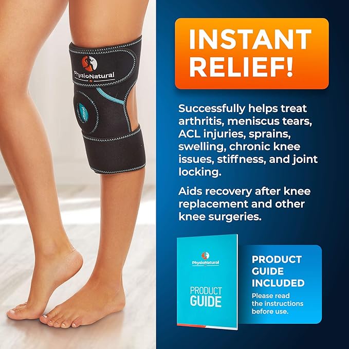 PhysioNatural Ice Pack for Knee Pain Relief, Reusable Gel Ice Wrap for Leg - Image 3