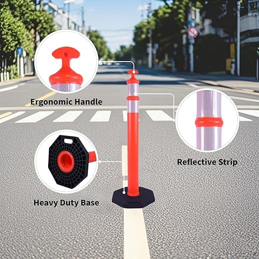 Reflective Rubber Base Traffic Delineator Post - Image 4
