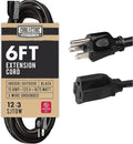 6 Ft Heavy Duty Extension Cord, SJTOW Oil Resistant 12/3 Outdoor Extension Cord by Cablectric