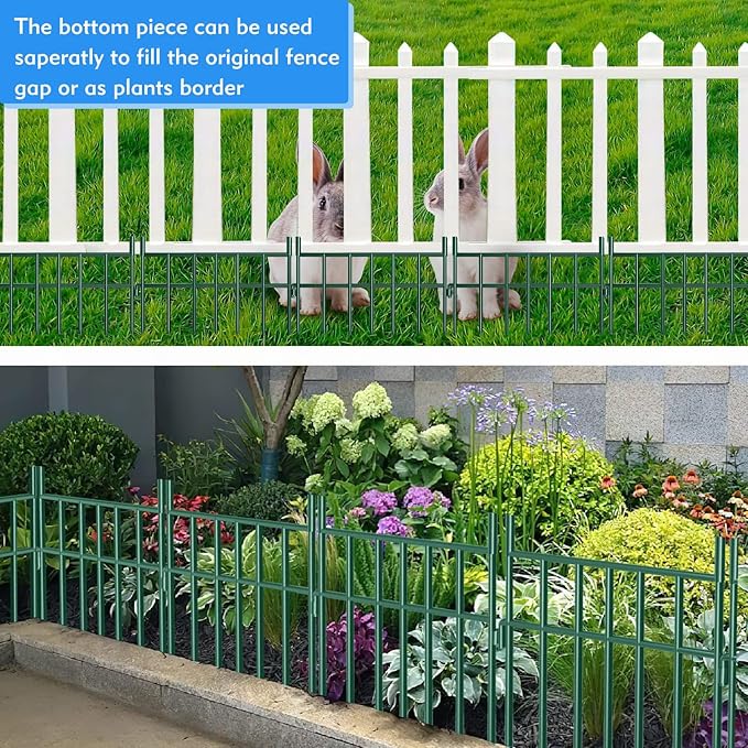 Adavin Animal Barrier Garden Fence, 15 Pack Green 12''L x 25" H no dig Fence - Image 7