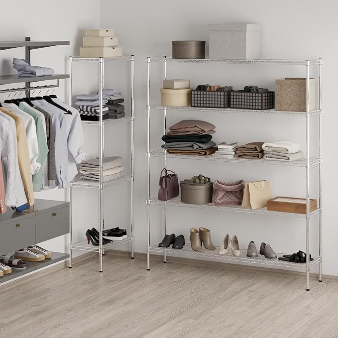 14" Deep x 60" Wide x 74" Height Wire Shelving Kit | 5-Tier | NSF Commercial - Image 7