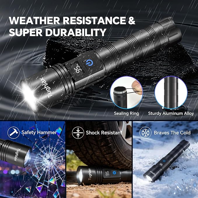 Rechargeable Flashlights 2 Pack, Super Bright Flash Light High Lumens 9900LX - Image 7