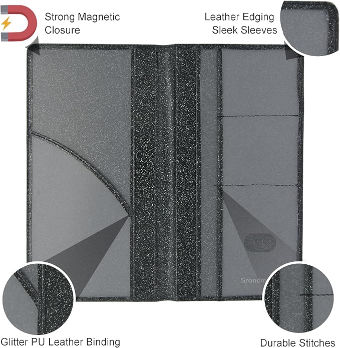 Car Registration and Insurance Holder, Leather Magnetic Shut Vehicle Glove Box - Image 2