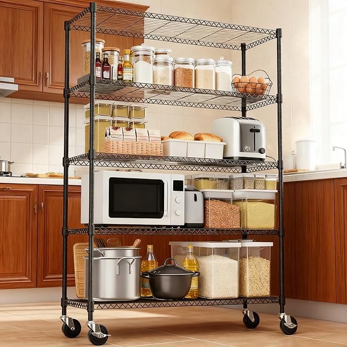5 Tiers Shelf 1750 lbs Steel Storage Shelving Utility Shelving Unit Steel - Image 5