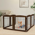 LZRS 6-Panel Extra Wide Wooden Freestanding Dog Gate: Foldable Solid Wood and by LZRSPET