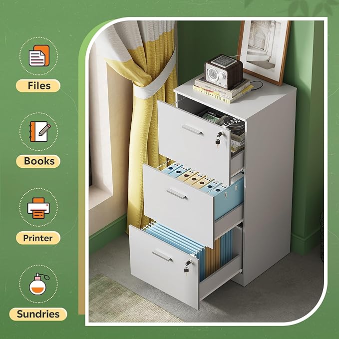 DEVAISE 3 Drawer File Cabinet - Image 7