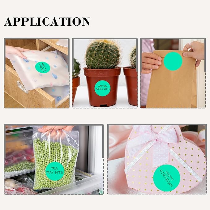 2 Inch Aqua Circle Stickers 500 Pcs, Permanent Color Coding Dots - Image 7