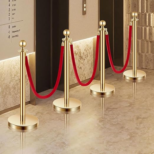 VEVOR Stanchions and Velvet Ropes 8Pcs, Hollow Base - Image 8