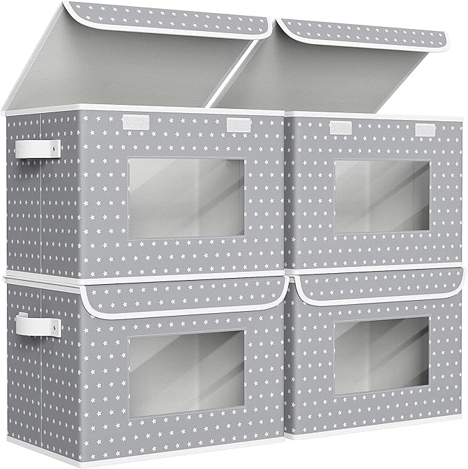 Univivi Fabric Foldable Storage Boxes Large Collapsible Stackable Storage Bins by Univivi