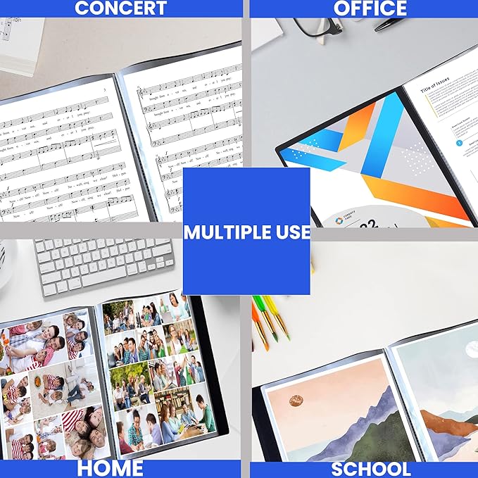 Performore 24-Pocket Presentation Book Folder | 8.5" x 11" Plastic Display - Image 4