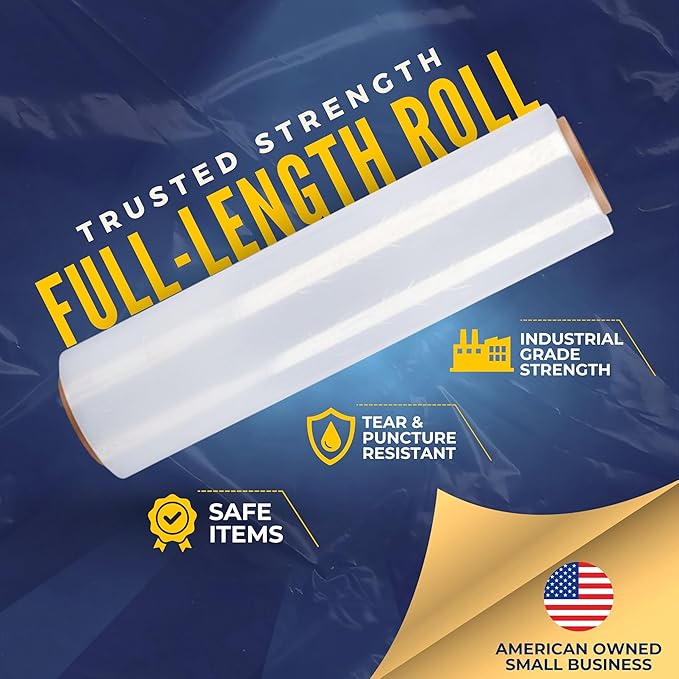 Rockin Rolls Stretch Film Wrap – 18" x 1500 FT x 55 Gauge, 1 Roll Heavy Duty - Image 2