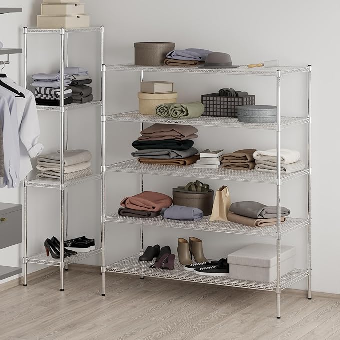 24" Deep x 54" Wide x 64" Height Wire Shelving Kit | 5-Tier | NSF Commercial - Image 7