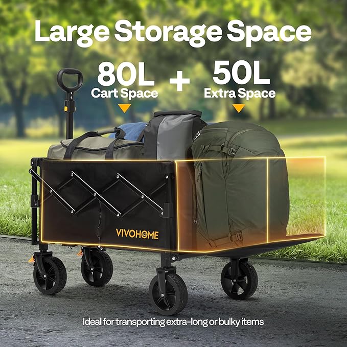 VIVOHOME 130L Collapsible Wagon - Image 2
