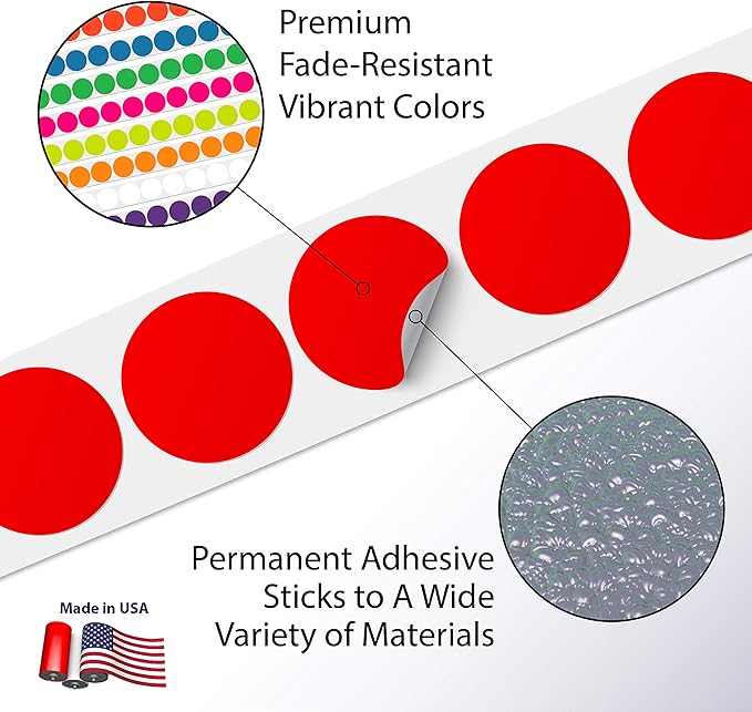 Kenco Color Coding Circle Dot Sticker Labels on a roll - Image 5