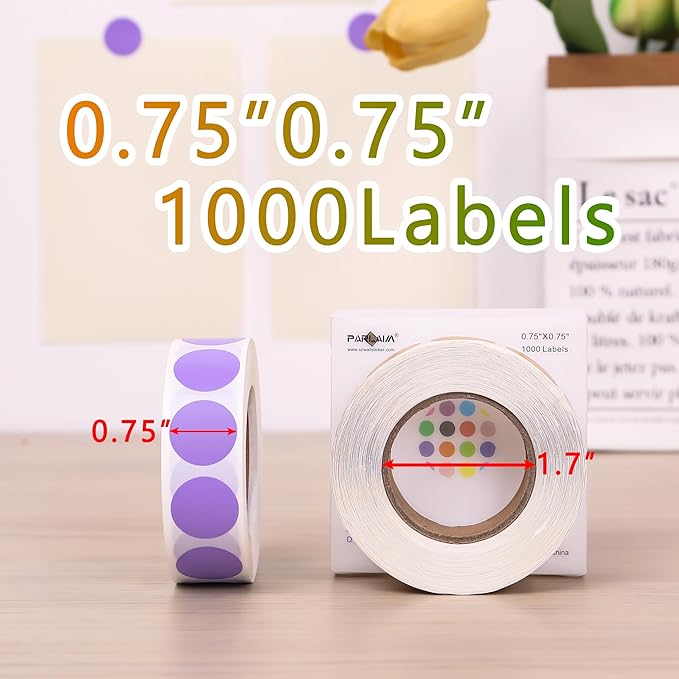 PARLAIM 3/4 Inch Round Permanent Adhesive Color-Code Dot Stickers, 1000 - Image 2