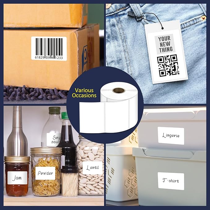 L LIKED 3" x 2" Direct Thermal Labels, Permanent Adhesive Barcode Shipping - Image 8