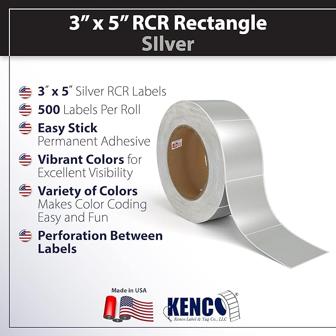 Kenco Color Coding 3 X 5 Rectangle Labels, Inventory Control Stickers 500 - Image 2