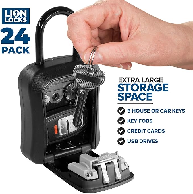 Key Lock Box for Keys with Code 4 Digit Combination Lockbox for Keys Outdoor - Image 2