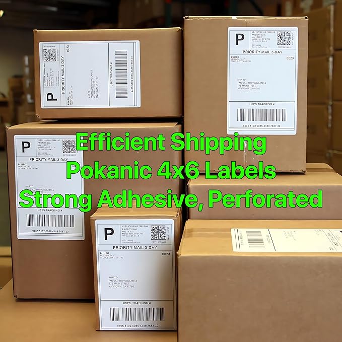 Fanfold x Thermal Stack Direct White Strong Adhesive Perforated Postage - Image 2