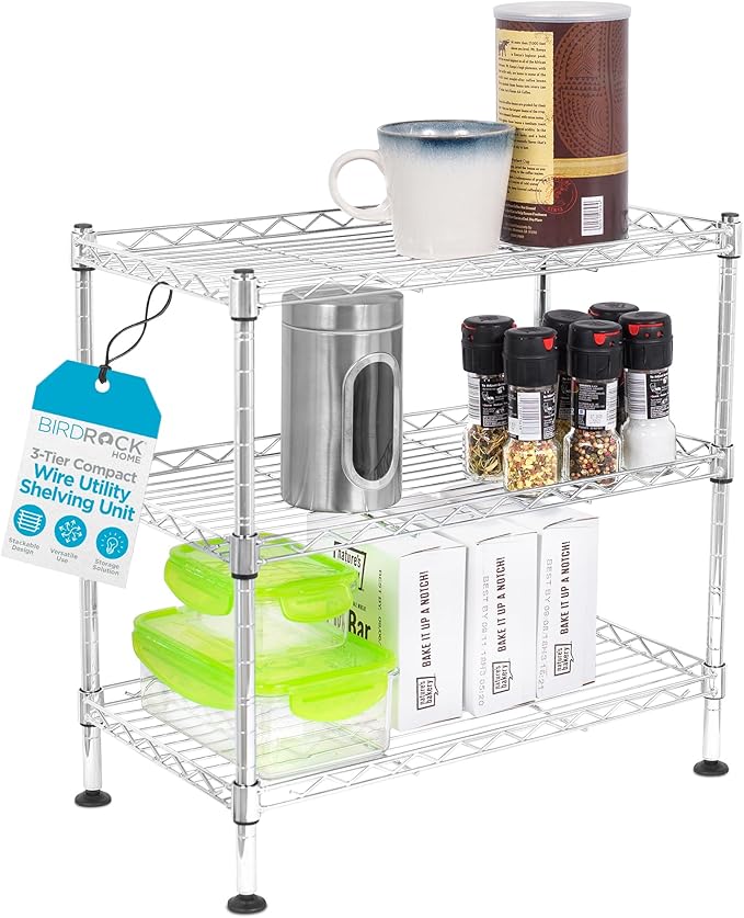 Internet's Best 3-Tier Compact Wire Utility Shelving Unit by BIRDROCKHOME
