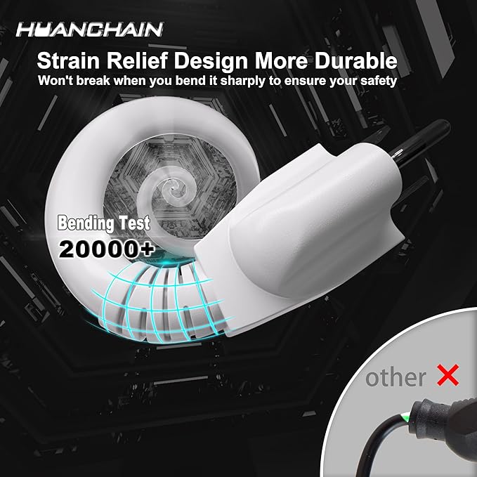 HUANCHAIN 25 FT 16 Gauge White Indoor Outdoor Extension Cord Waterproof - Image 2
