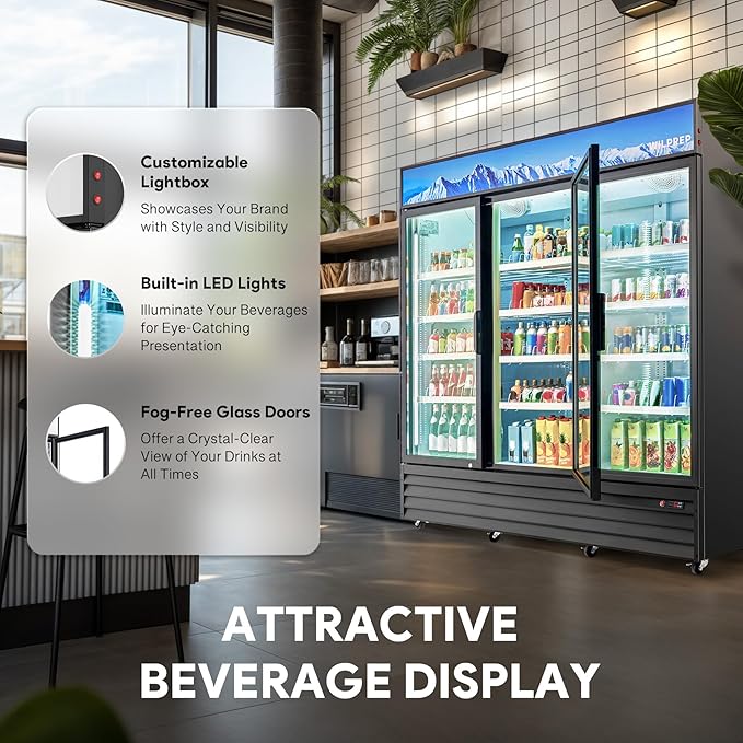 Wilprep Commercial Refrigerator, 72.4 cu. ft. Upright Beverage Display - Image 8