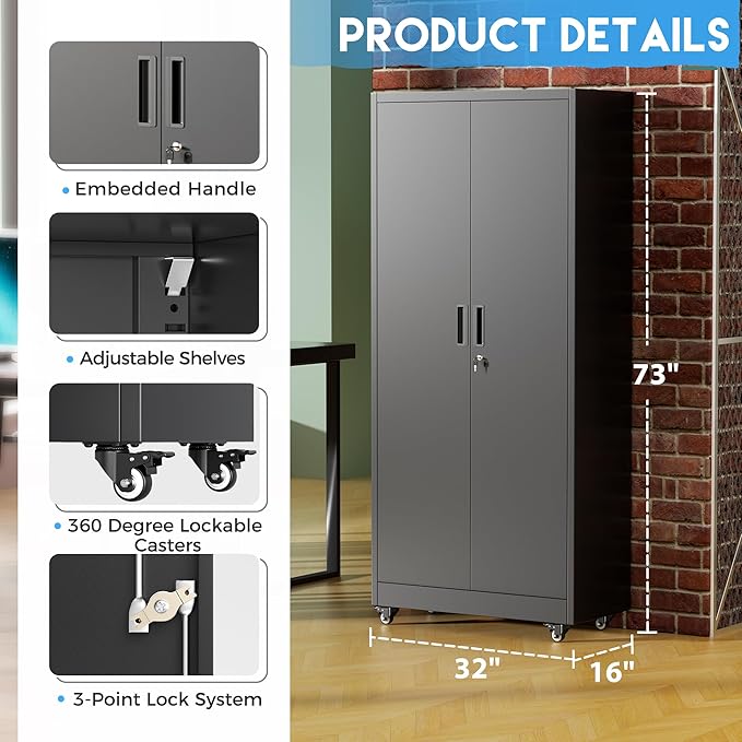 Greenvelly Metal Storage Cabinet - Image 4