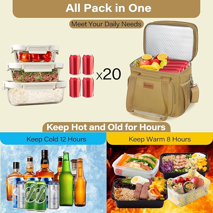 Expandable Large Lunch Box, Insulated Heavy Duty Lunch Bag Waterproof Leakproof - Image 5