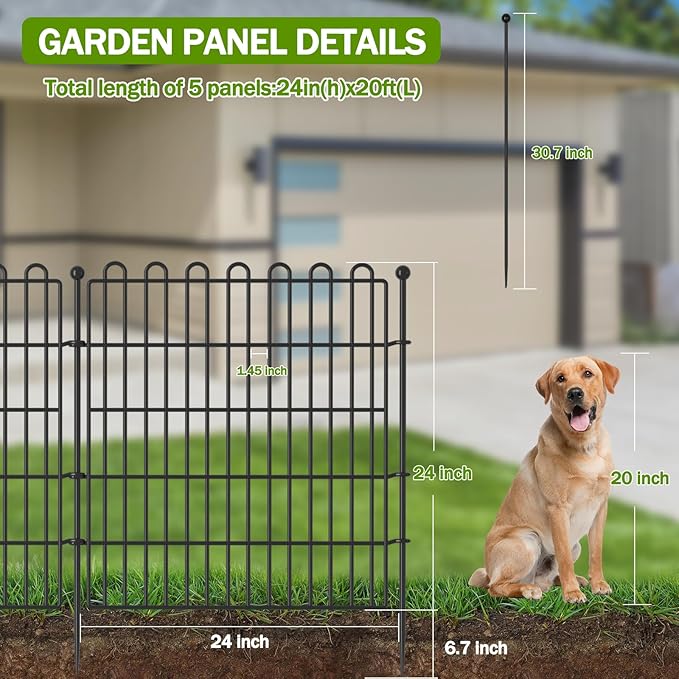 10 Panels No Dig Decorative Garden Fence - Image 2