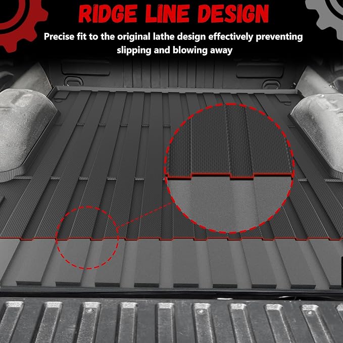 Truck Bed Mat Fit Ford Ranger 2024 2025, TPE All Weather Truck Bed Liner Cargo - Image 3