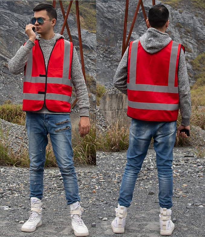 zojo High Visibility Reflective Vests, Adjustable Size, Lightweight Mesh Fabric - Image 2