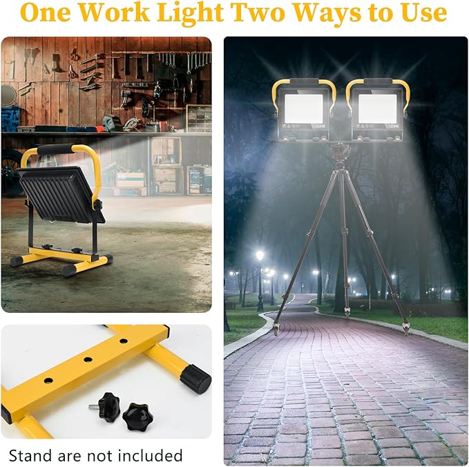 120W Led Work Light, 12000LM Portable Work Light - Image 4