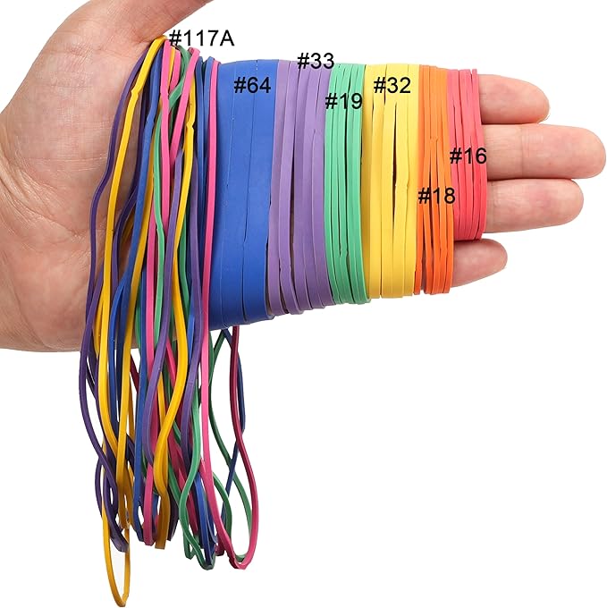 Rubber Bands Assorted Sizes 0.5lbs Multicolor Elastic Bands - Image 3