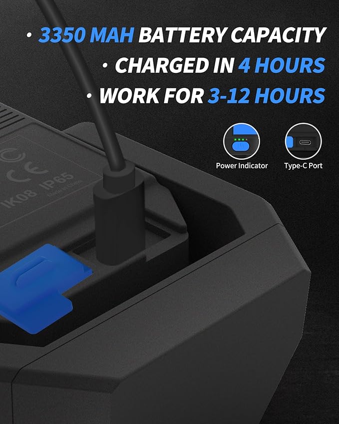 Led Work Light with 4 Modes, 1200LM Portable COB Magnetic Light, 3350mAh - Image 7