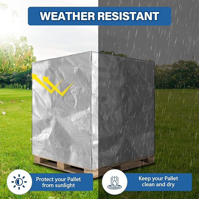 48" x 60" x 48" Heavy Duty Pallet Covers Outdoor PE Waterproof Pallet Cover - Image 6