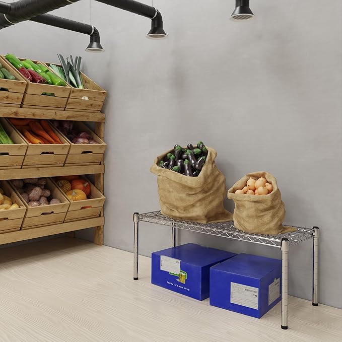 14''W x 36''L x 14''H Chrome Plated Wire Dunnage Rack | Off The Floor Storage - Image 2