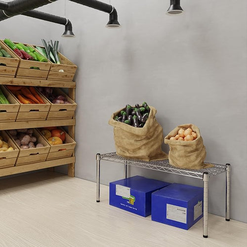 14''W x 36''L x 14''H Chrome Plated Wire Dunnage Rack | Off The Floor Storage - Image 2