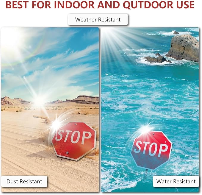 3 Pack Large Stop Signs, 30 x 30 Inches Street Road Sign, UV Protected and - Image 5