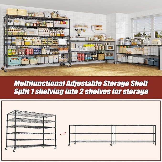 PrimeZone 6 Tier 80.7" H x 55.5" W x 24" D Wire Shelving - Image 5
