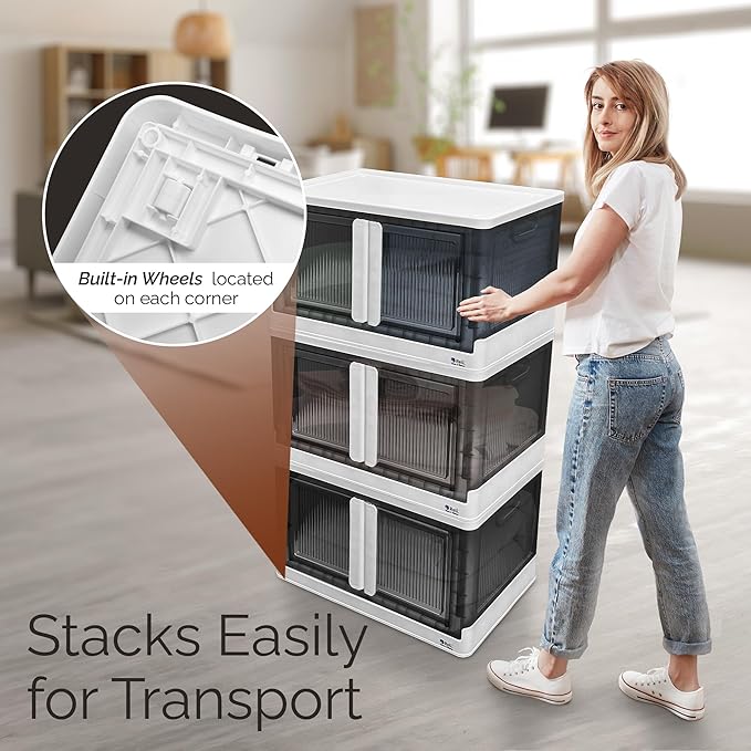 Reli. Storage Bins with Lids and Doors | 19 Gallon Collapsible Storage Bins - Image 5