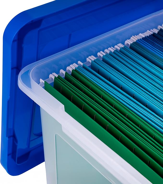 IRIS USA File Box, Plastic File Organizer Box - Image 5