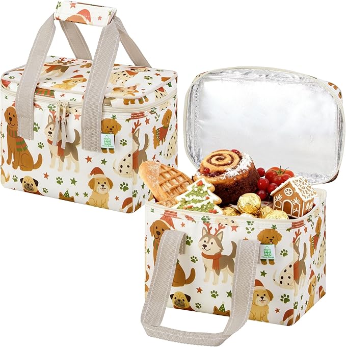 VENO 2 Pack Christmas Insulated Lunch Bag by Veno