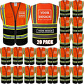 BeautyWill Custom Logo 10/20 Pack Safety Vest Class2 High Visibility Vest by BeautyWill