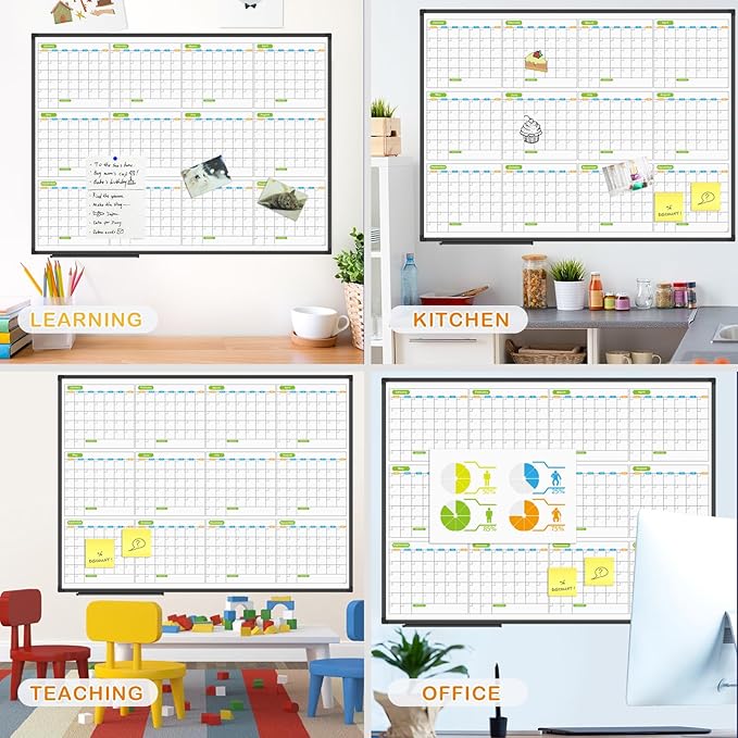 JILoffice Magnetic Dry Erase Calendar Whiteboard, 12 Months White Board Planner - Image 2