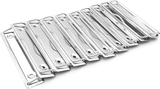 10 Pack 3.94inch 10cm Length Metal Clipboard Clips by shuokecrafts