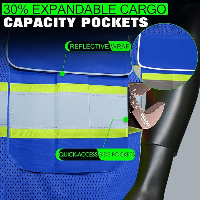 BeautyWill Custom Logo 10 Pockets Safety Vest Class2 ANSI Certified High - Image 6