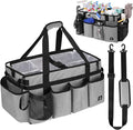 Extra large Cleaning Caddy Bag Built-in Sturdy Support Board, Cleaning Organizer by Timoxi