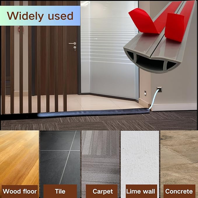 10ft Floor Cord Cover Self Adhesive Cord Hider Floor, Heavy Duty Cable Protector - Image 8
